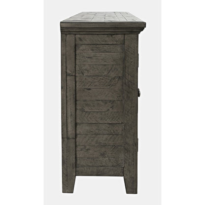 Rustic Shores 70" Coastal Distressed Acacia Six-Door Sideboard Cabinet