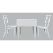 Eastern Tides Coastal Wire-Brushed Acacia Three Piece Cross-Back Dining Set