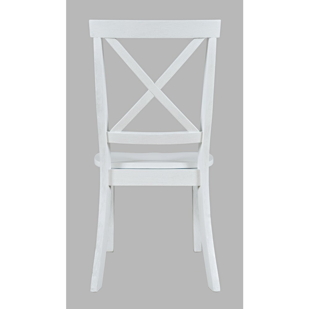 Eastern Tides Coastal Wire-Brushed Wood X-Back Acacia Dining Chair (Set of 2)