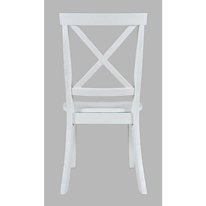 Eastern Tides Coastal Wire-Brushed Wood X-Back Acacia Dining Chair (Set of 2)