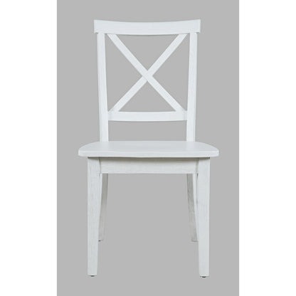 Eastern Tides Coastal Wire-Brushed Wood X-Back Acacia Dining Chair (Set of 2)