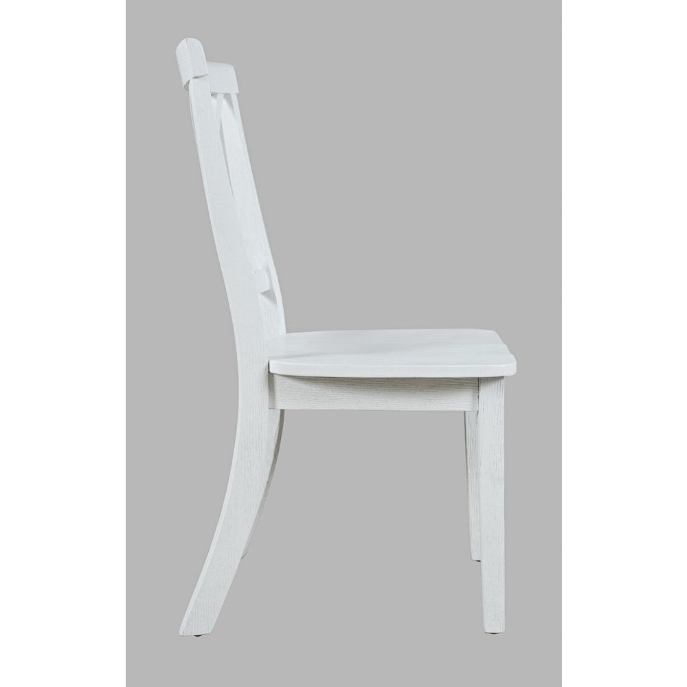 Eastern Tides Coastal Wire-Brushed Wood X-Back Acacia Dining Chair (Set of 2)