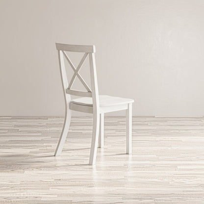 Eastern Tides Coastal Wire-Brushed Wood X-Back Acacia Dining Chair (Set of 2)