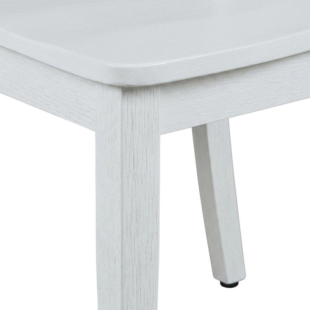 Acacia Veneer X-Back Dining Chairs, Wire-Brushed Coastal Wood, Brushed White