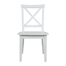 Acacia Veneer X-Back Dining Chairs, Wire-Brushed Coastal Wood, Brushed White