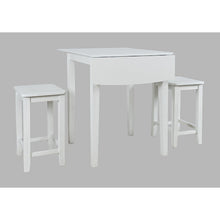 Coastal Wire-Brushed Acacia Three Piece Backless Counter Height Dining Set