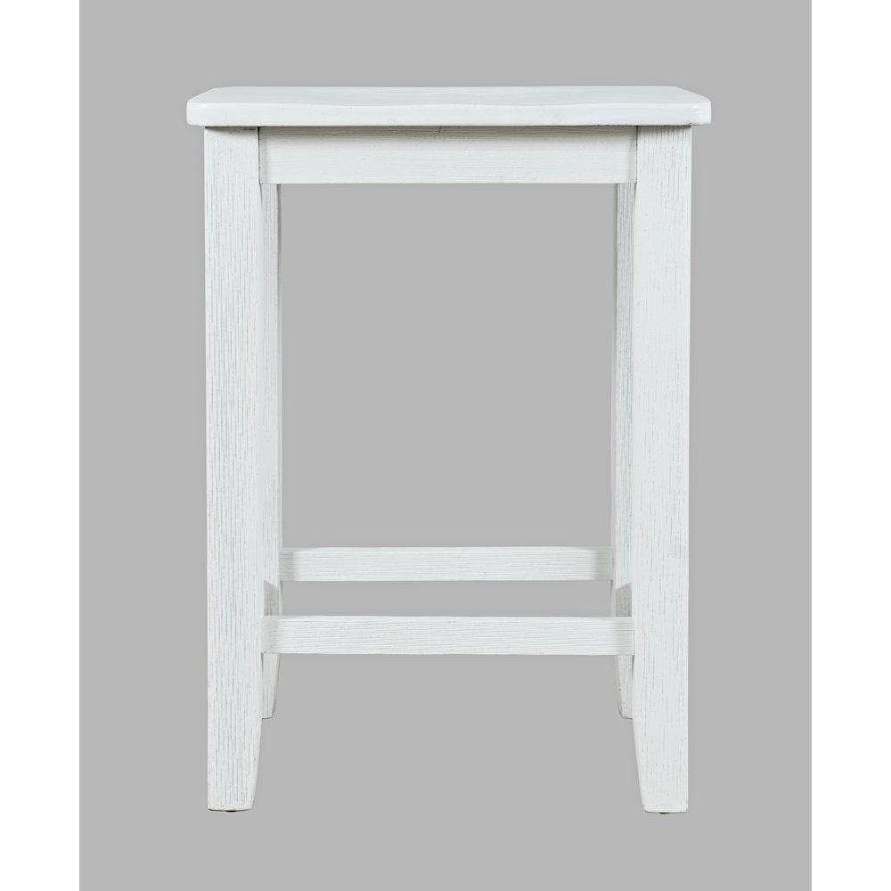 Eastern Tides Coastal Wire-Brushed Wood Backless Counter Barstool (Set of 2)