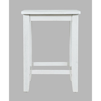 Eastern Tides Coastal Wire-Brushed Wood Backless Counter Barstool (Set of 2)