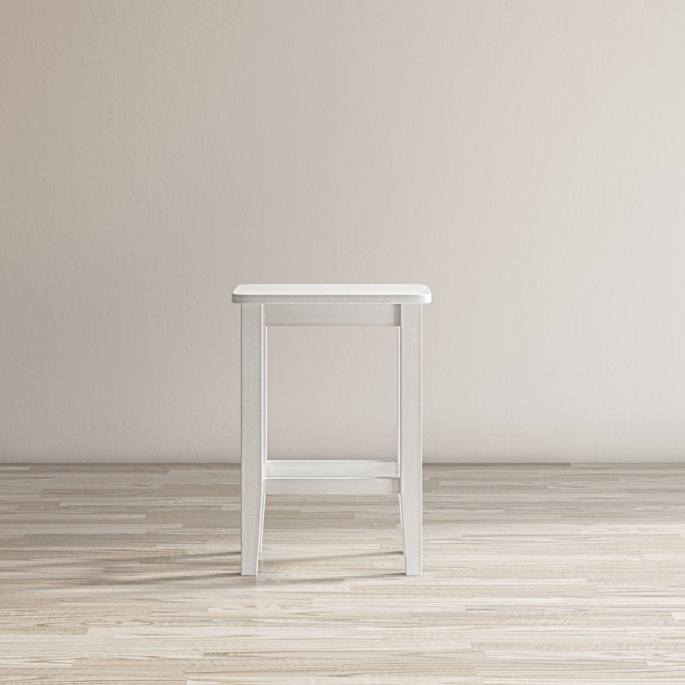 Eastern Tides Coastal Wire-Brushed Wood Backless Counter Barstool (Set of 2)