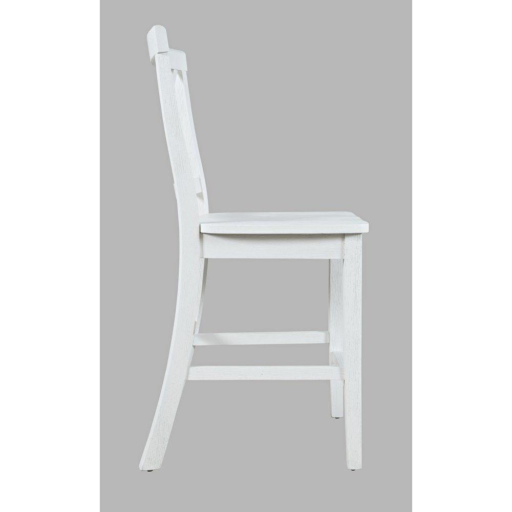Eastern Tides Coastal Wire-Brushed Wood X-Back Counter Barstool (Set of 2)