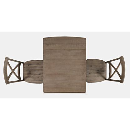 Eastern Tides Coastal Wire-Brushed Wood Three Piece Cross-Back Dining Set