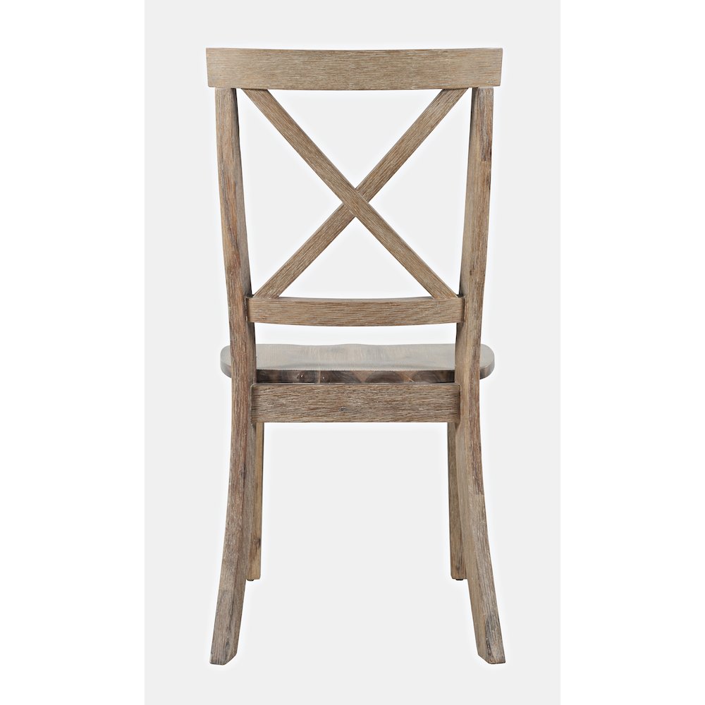 Eastern Tides Coastal Wire-Brushed Wood X-Back Acacia Dining Chair (Set of 2)