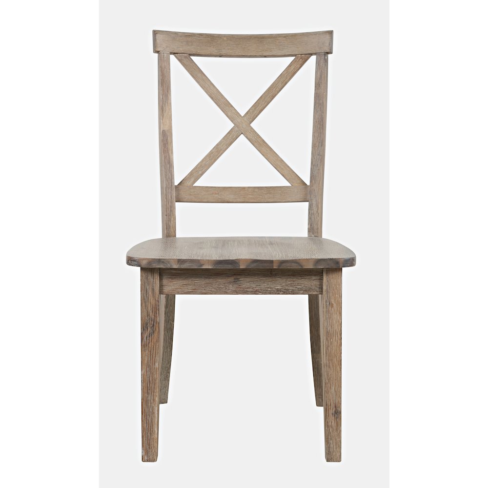 Eastern Tides Coastal Wire-Brushed Wood X-Back Acacia Dining Chair (Set of 2)