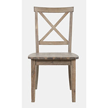 Eastern Tides Coastal Wire-Brushed Wood X-Back Acacia Dining Chair (Set of 2)