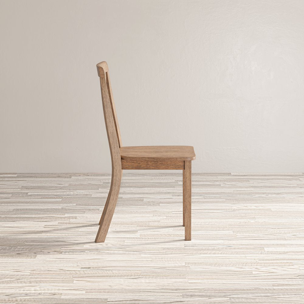 Eastern Tides Coastal Wire-Brushed Wood X-Back Acacia Dining Chair (Set of 2)