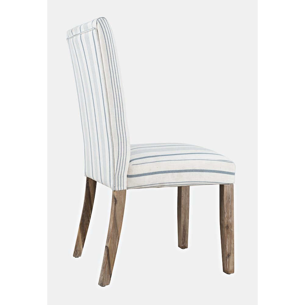 Coastal Wire-Brushed Wood Upholstered Parsons Dining Chair (Set of 2)