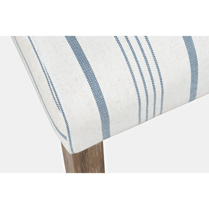 Eastern Tides Coastal Wire-Brushed Wood Three Piece Upholstered Dining Set