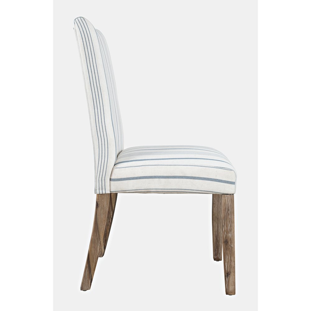 Coastal Wire-Brushed Wood Upholstered Parsons Dining Chair (Set of 2)