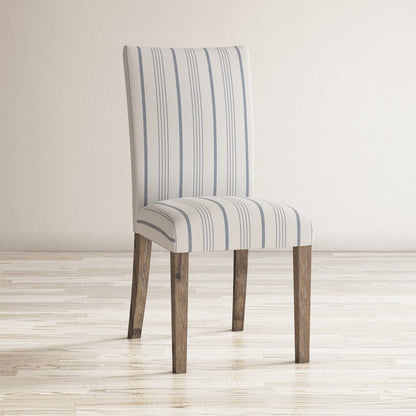 Coastal Wire-Brushed Wood Upholstered Parsons Dining Chair (Set of 2)