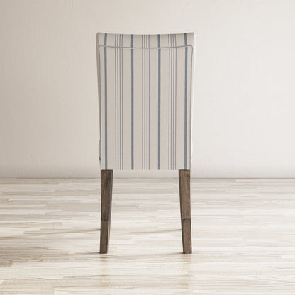 Coastal Wire-Brushed Wood Upholstered Parsons Dining Chair (Set of 2)