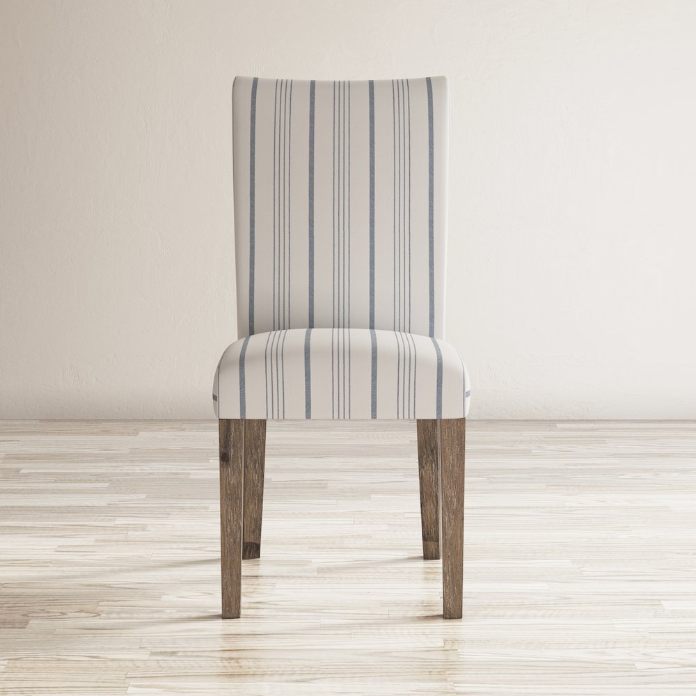 Coastal Wire-Brushed Wood Upholstered Parsons Dining Chair (Set of 2)