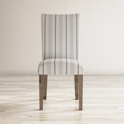 Coastal Wire-Brushed Wood Upholstered Parsons Dining Chair (Set of 2)