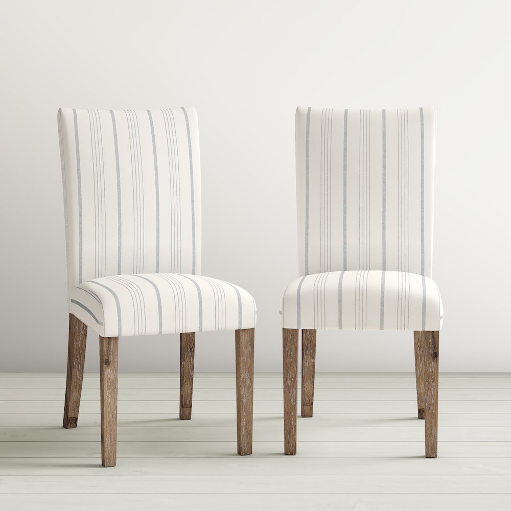 Eastern Tides Coastal Wire-Brushed Wood Three Piece Upholstered Dining Set