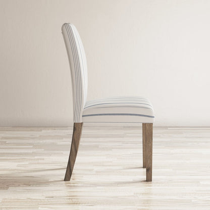 Coastal Wire-Brushed Wood Upholstered Parsons Dining Chair (Set of 2)