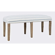 Eastern Tides Coastal Wire-Brushed Wood 46" Upholstered Dining Bench
