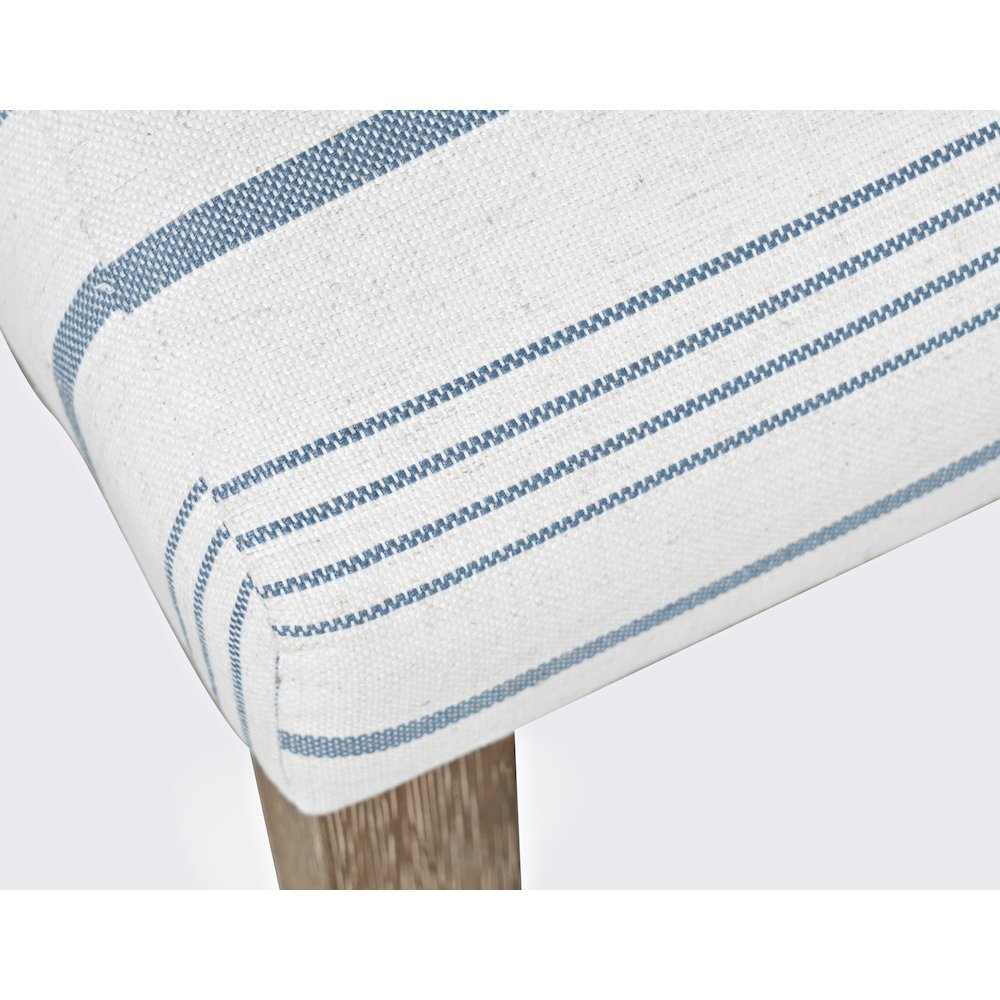 Eastern Tides Coastal Wire-Brushed Wood 46" Upholstered Dining Bench