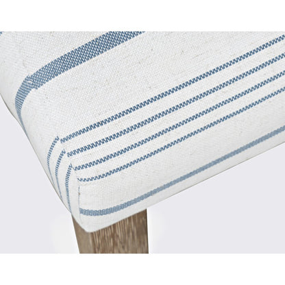Eastern Tides Coastal Wire-Brushed Wood 46" Upholstered Dining Bench
