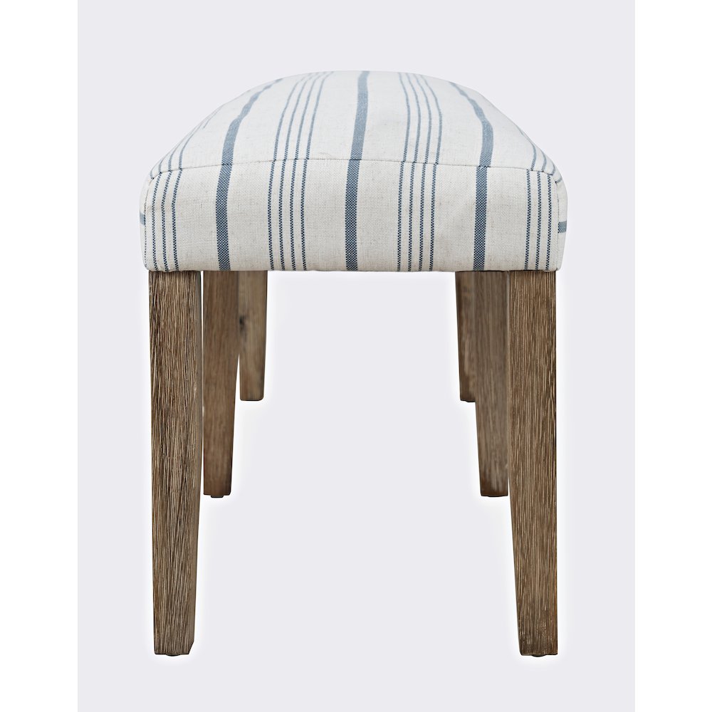 Eastern Tides Coastal Wire-Brushed Wood 46" Upholstered Dining Bench