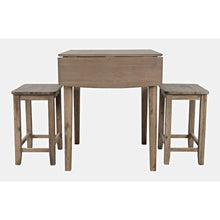 Coastal Wire-Brushed Acacia Three Piece Backless Counter Height Dining Set