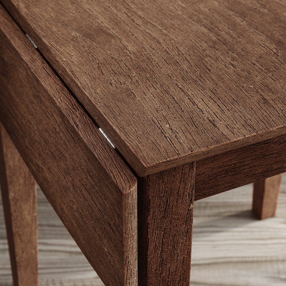 Eastern Tides Coastal Wire-Brushed Acacia Drop-Leaf Counter Height Dining Table