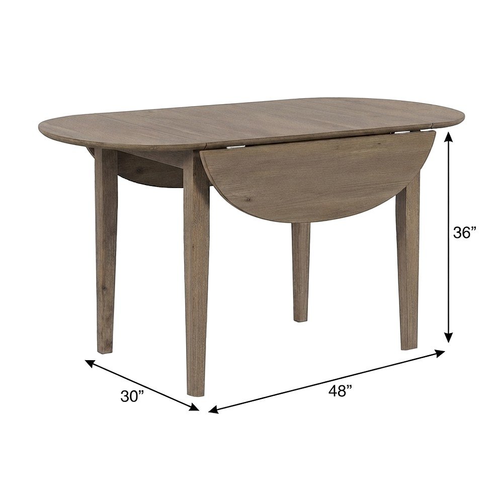 Acacia Veneer Drop-Leaf Counter Height Dining Table, Coastal, Brushed Bisque