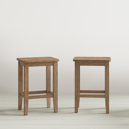 Coastal Wire-Brushed Acacia Three Piece Backless Counter Height Dining Set