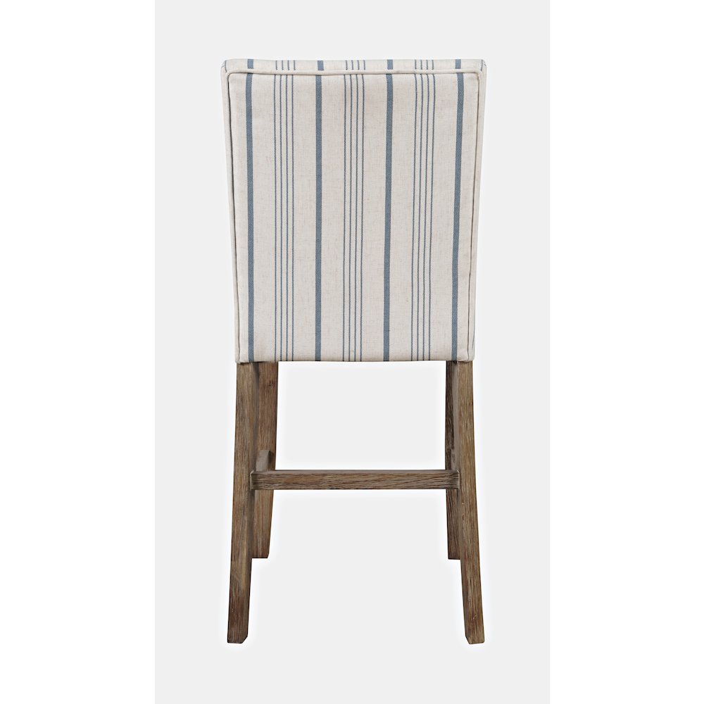 Eastern Tides Coastal Wire-Brushed Wood Upholstered Parsons Barstool (Set of 2)
