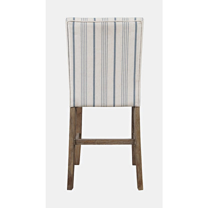 Eastern Tides Coastal Wire-Brushed Wood Upholstered Parsons Barstool (Set of 2)