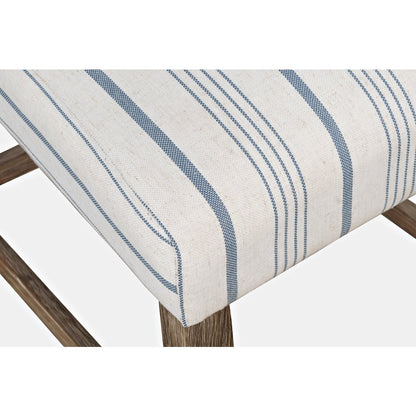 Eastern Tides Coastal Wire-Brushed Wood Upholstered Parsons Barstool (Set of 2)