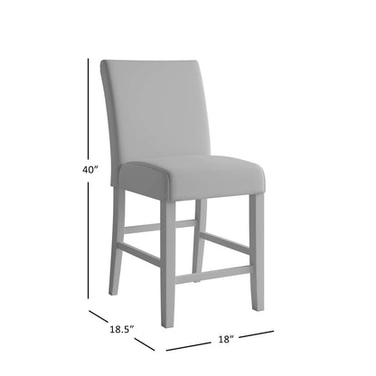 Eastern Tides Coastal Wire-Brushed Wood Upholstered Parsons Barstool (Set of 2)