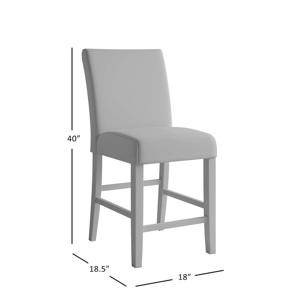 Eastern Tides Coastal Wire-Brushed Wood Upholstered Parsons Barstool (Set of 2)