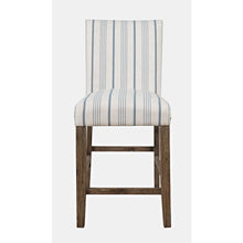 Eastern Tides Coastal Wire-Brushed Wood Upholstered Parsons Barstool (Set of 2)