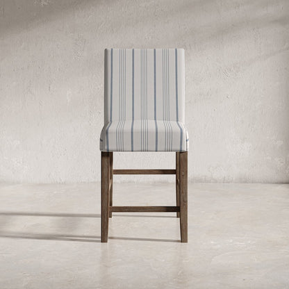 Eastern Tides Coastal Wire-Brushed Wood Upholstered Parsons Barstool (Set of 2)