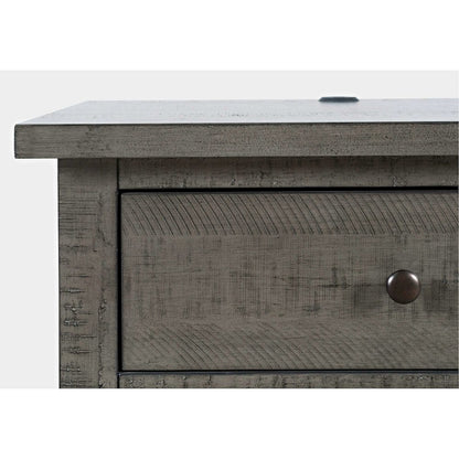 Maxton Contemporary Coastal Distressed Wood USB Charging Nightstand