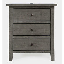 Maxton Contemporary Coastal Distressed Wood USB Charging Nightstand