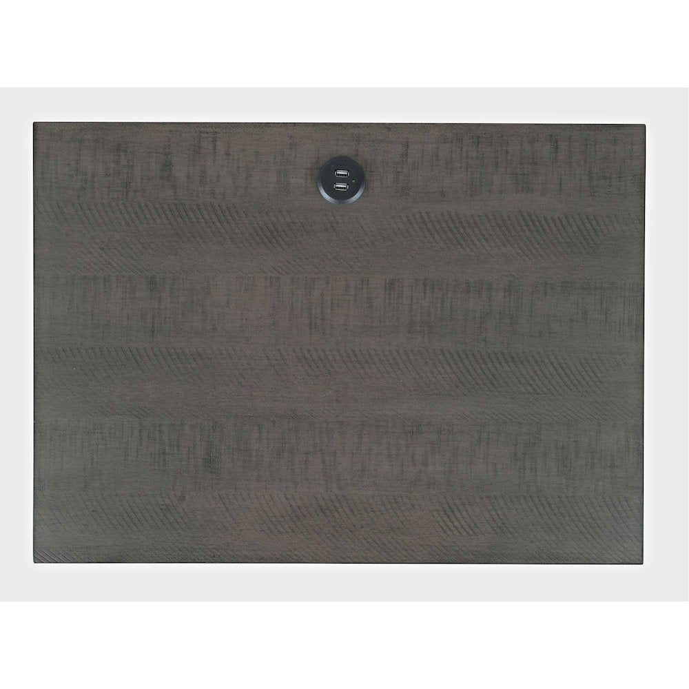 Maxton Contemporary Coastal Distressed Wood USB Charging Nightstand