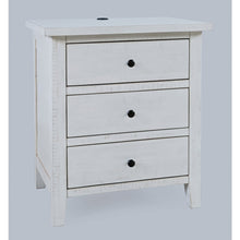 Maxton Contemporary Coastal Distressed Wood USB Charging Nightstand