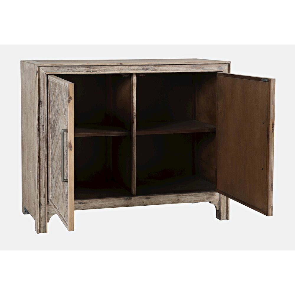 Gramercy Mid-Century Modern Chevron Two Door 40" Accent Chest
