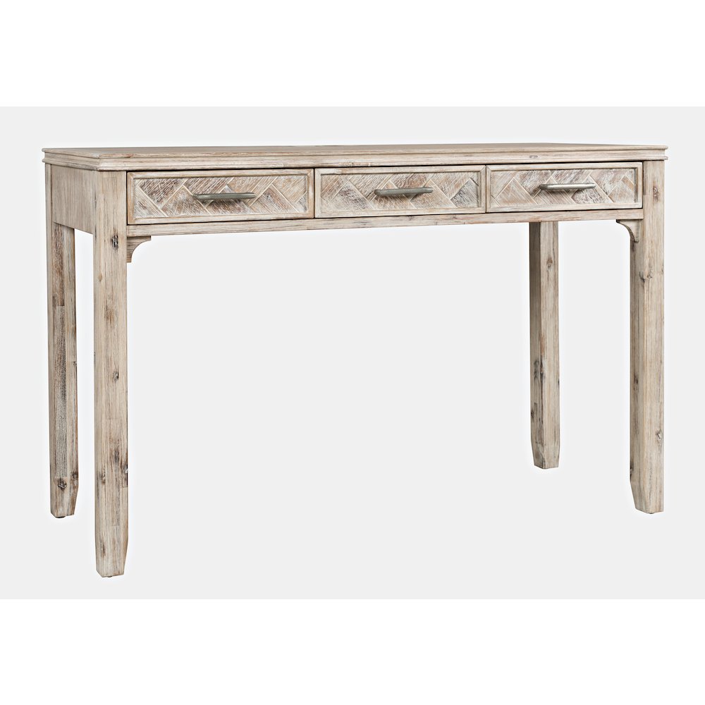 Gramercy Mid-Century Modern Chevron Three Drawer USB Charging Desk