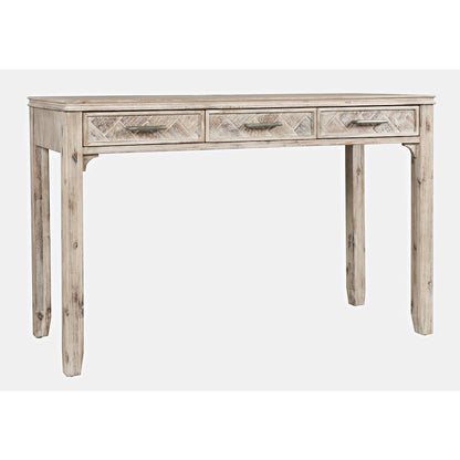 Gramercy Mid-Century Modern Chevron Three Drawer USB Charging Desk